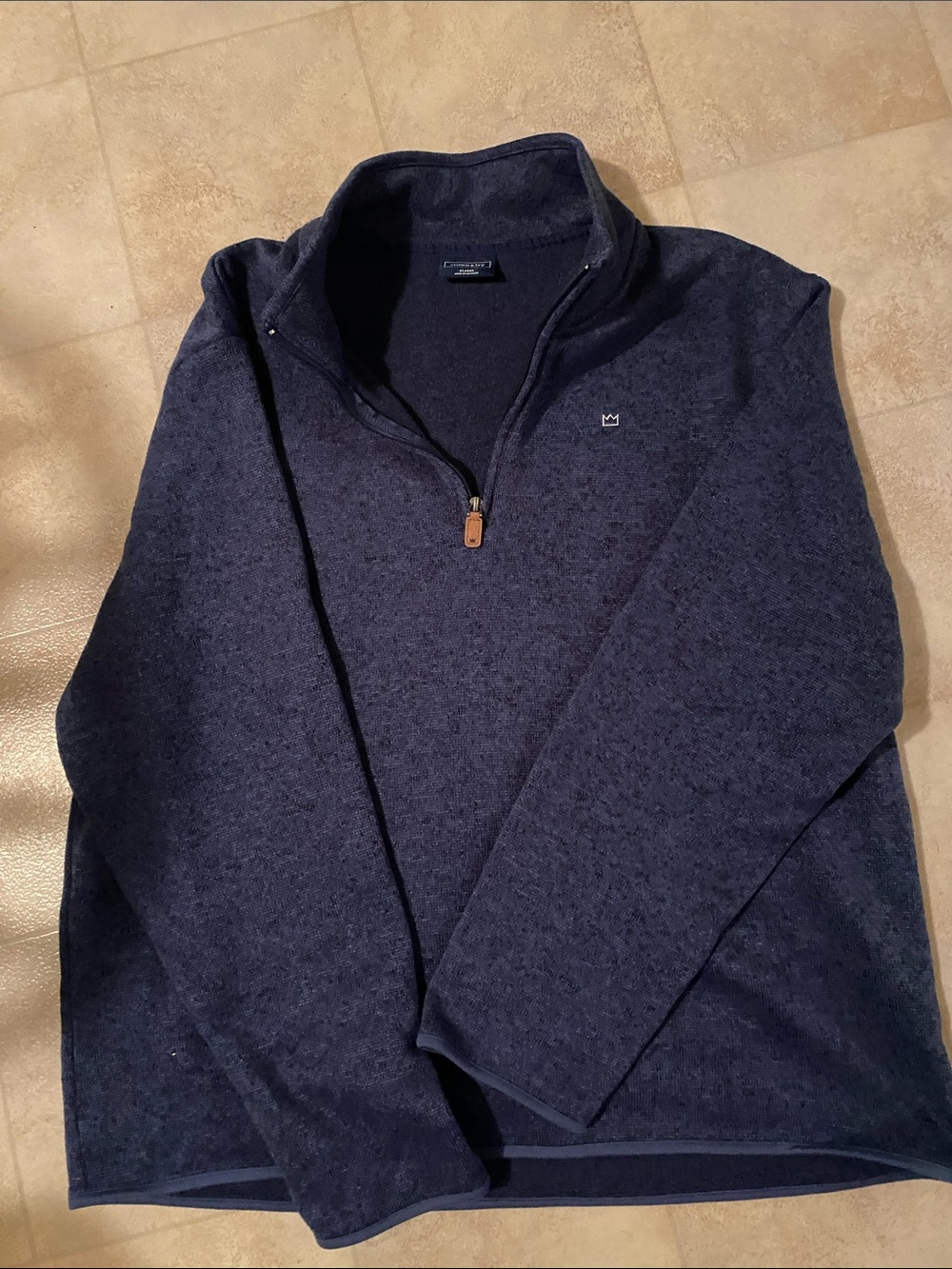 crown & ivy Navy Half-Zip Pullover Sweater